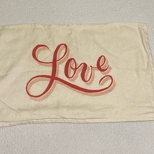 Pottery Barn Love printed pillow cover 16” x 26”